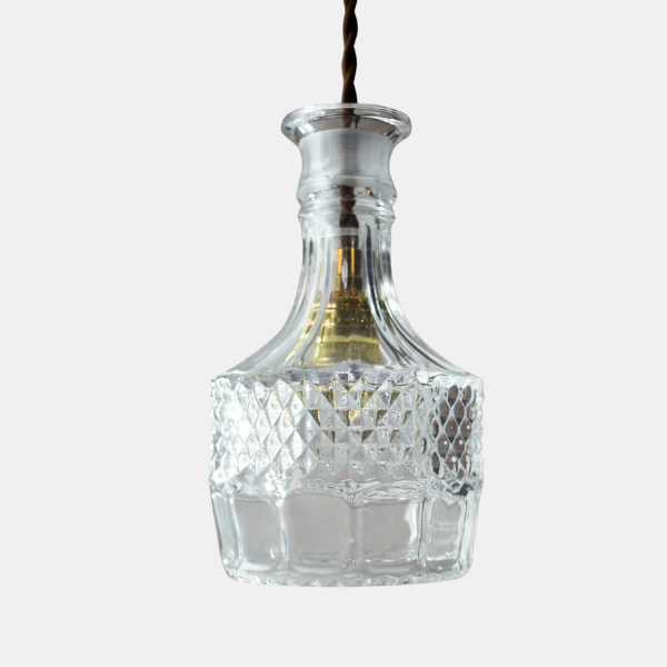 Set van Hangooglampen van Geslepen Glas Art Deco Stijl Verstelbare Messing of Chroom Fittingen-Hanging Lamp-DeWoonVallei-Messing Fitting-C-DeWoonVallei