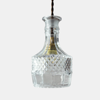 Set van Hangooglampen van Geslepen Glas Art Deco Stijl Verstelbare Messing of Chroom Fittingen-Hanging Lamp-DeWoonVallei-Messing Fitting-C-DeWoonVallei