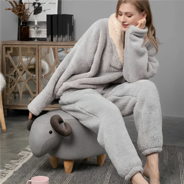 Sherpa Fleece Pyjama Warm Zacht Comfortabel Nachtkleding-Sleepwear-DeWoonVallei-DeWoonVallei