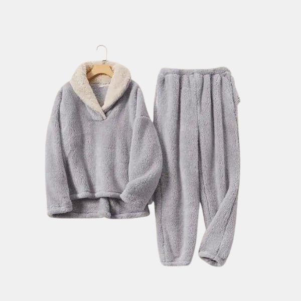 Sherpa Fleece Pyjama Warm Zacht Comfortabel Nachtkleding-Sleepwear-DeWoonVallei-Grijs-S-DeWoonVallei