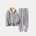 Sherpa Fleece Pyjama Warm Zacht Comfortabel Nachtkleding-Sleepwear-DeWoonVallei-Grijs-S-DeWoonVallei
