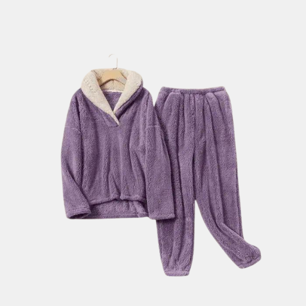 Sherpa Fleece Pyjama Warm Zacht Comfortabel Nachtkleding-Sleepwear-DeWoonVallei-Paars-S-DeWoonVallei