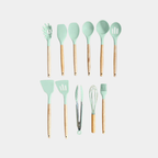 Siliconen Keukenset – BPA-vrij en Hittebestendig met Houten Handvatten-Kitchen Utensil Sets-DeWoonVallei-DeWoonVallei