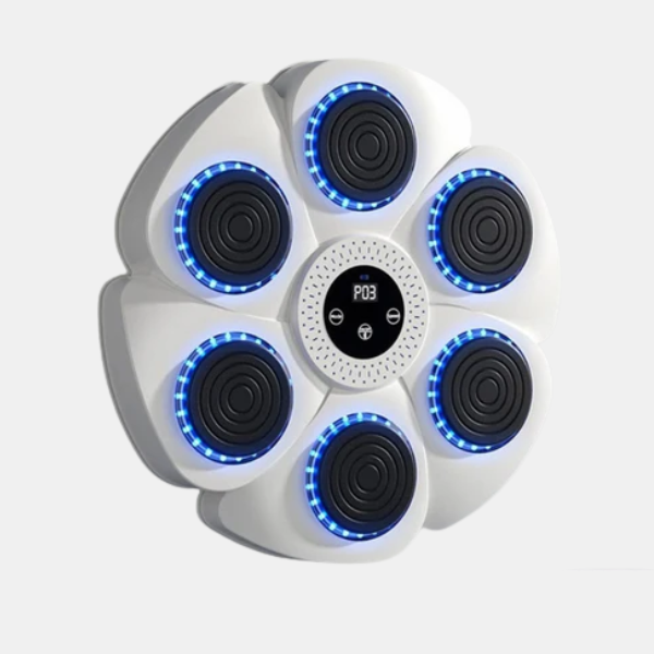 Slimme Interactieve Boksmachine met RGB-verlichting, Bluetooth Muziek en Reflextraining voor Thuisfitness-Others Fitness-DeWoonVallei-Wit ouder-kind set (1 paar bokshandschoenen voor kinderen en 1 paar voor volwassenen)-DeWoonVallei