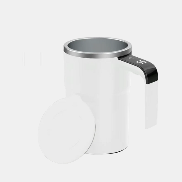 Slimme Koffiebeker met Deksel Automatisch Roeren Temperatuurweergave USB Oplaadbare Dranken-Kitchen Gadgets-DeWoonVallei-Wit-DeWoonVallei