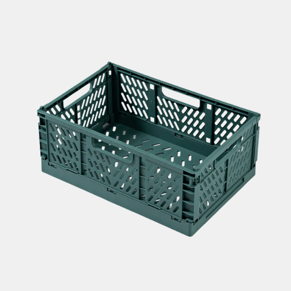 Stapelbare Plastic Opbergdozen Opvouwbaar Duurzaam Milieuvriendelijk Organizer-Storage & Organization-DeWoonVallei-Groen-Klein-DeWoonVallei