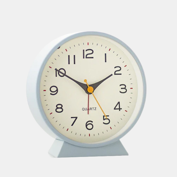 Stille Retro Wekker Batterijgevoed Niet-Tikkend met Nachtlampje voor Slaapkamer en Bureau-Alarm Clocks-DeWoonVallei-Lichtblauw-DeWoonVallei
