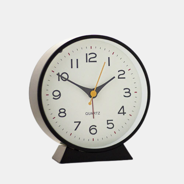 Stille Retro Wekker Batterijgevoed Niet-Tikkend met Nachtlampje voor Slaapkamer en Bureau-Alarm Clocks-DeWoonVallei-Zwart-DeWoonVallei