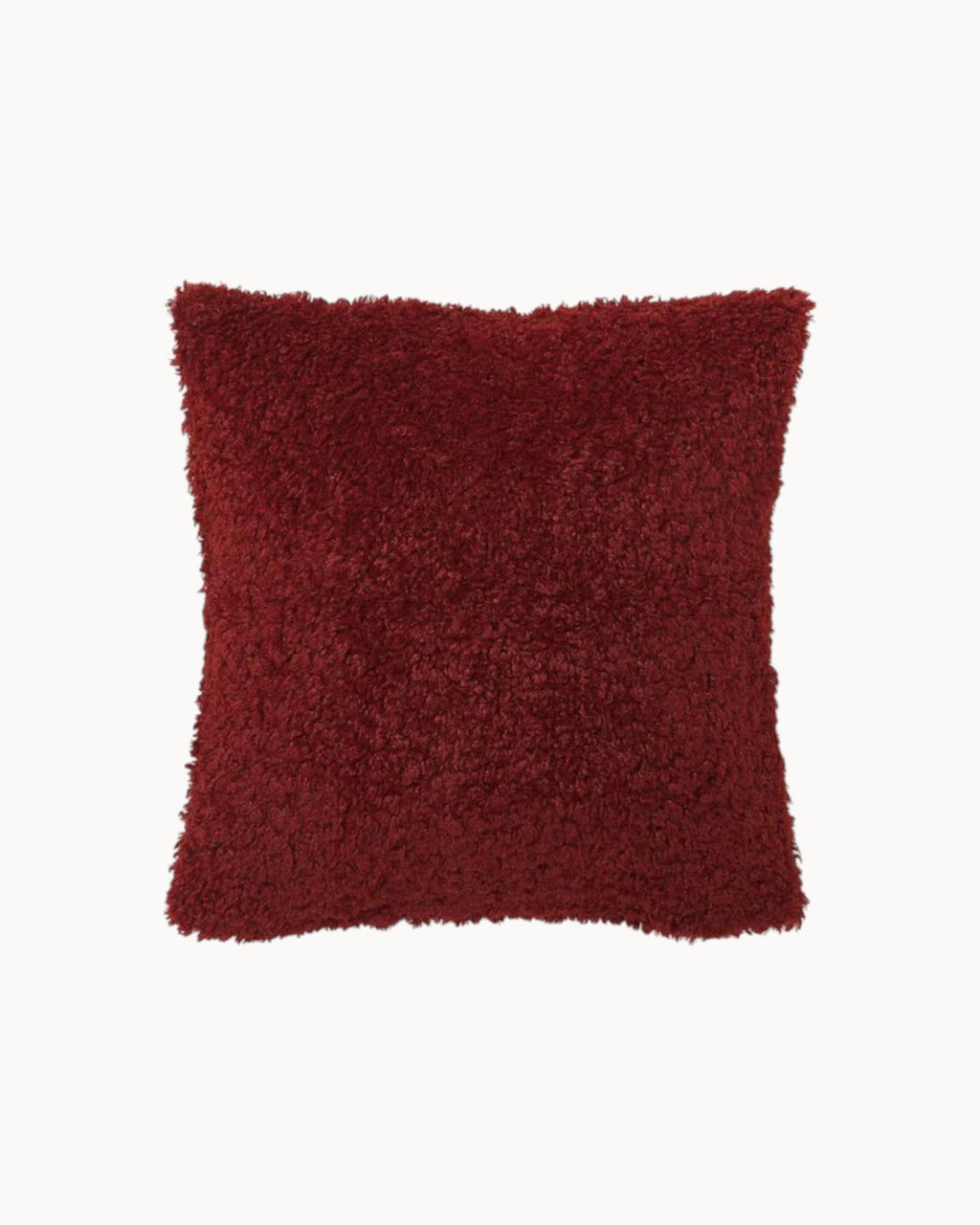 Teddy Kussenhoes 45x45 cm – Zacht en Pluizig – Beige, Taupe, Bordeaux-Cushion Cover-Bordeaux-DeWoonVallei