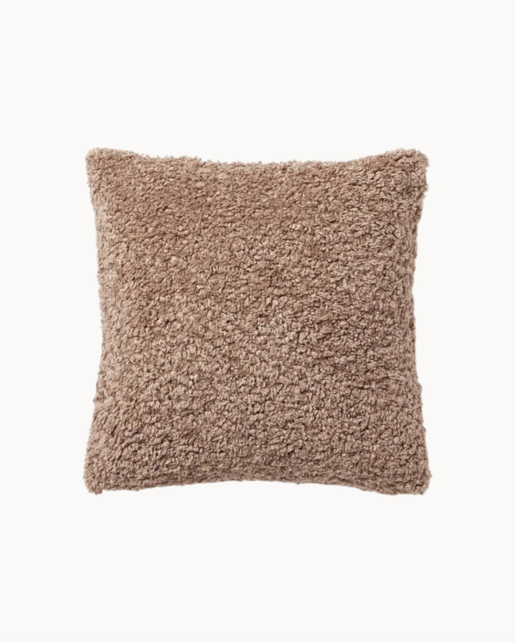 Teddy Kussenhoes 45x45 cm – Zacht en Pluizig – Beige, Taupe, Bordeaux-Cushion Cover-Taupe-DeWoonVallei