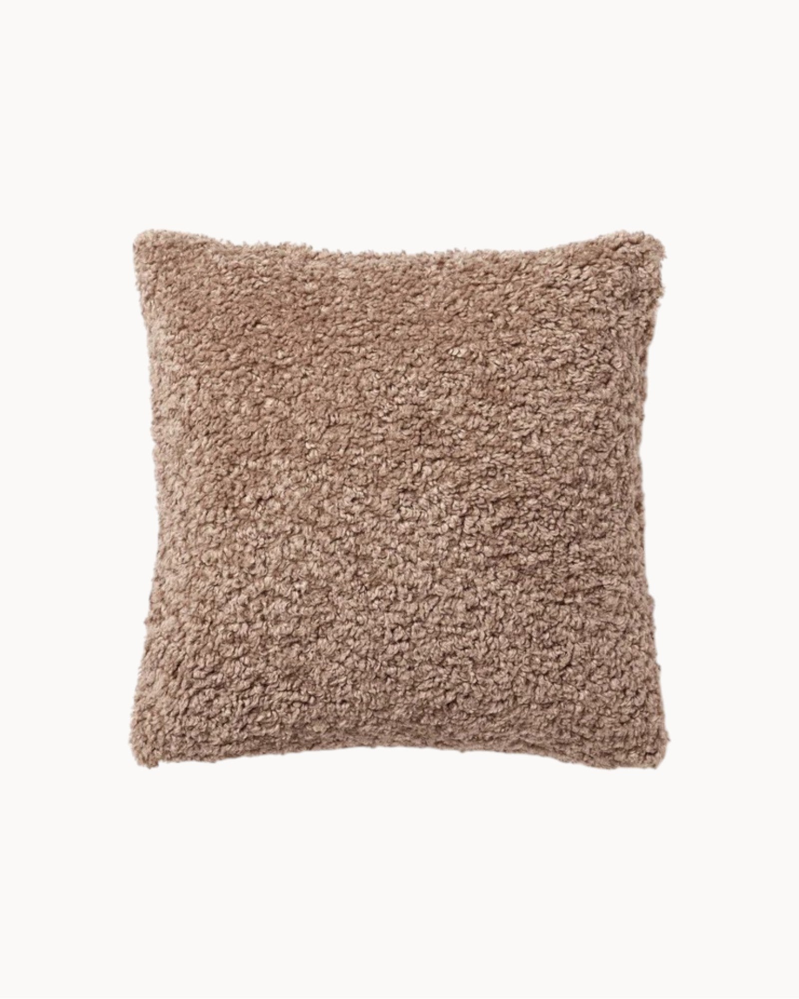 Teddy Kussenhoes 45x45 cm – Zacht en Pluizig – Beige, Taupe, Bordeaux-Cushion Cover-Taupe-DeWoonVallei