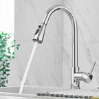 Telescopische Uittrekbare Keukenkraan Enkelhendelmixer Flexibele Spray voor Moderne Keukens-Kitchen faucet-DeWoonVallei-Chroom-DeWoonVallei