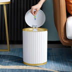 Touchless Prullenbak Modern Waterdicht Batterij-Aangedreven voor Hygiënisch Huis-Bin-DeWoonVallei-Rond - 10L (30 cm x 22 cm)-DeWoonVallei