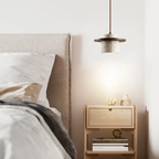 Travertijn Plafondlamp met Houten Details voor Warmte en Elegant Ontwerp-Hanging Lamp-DeWoonVallei-DeWoonVallei