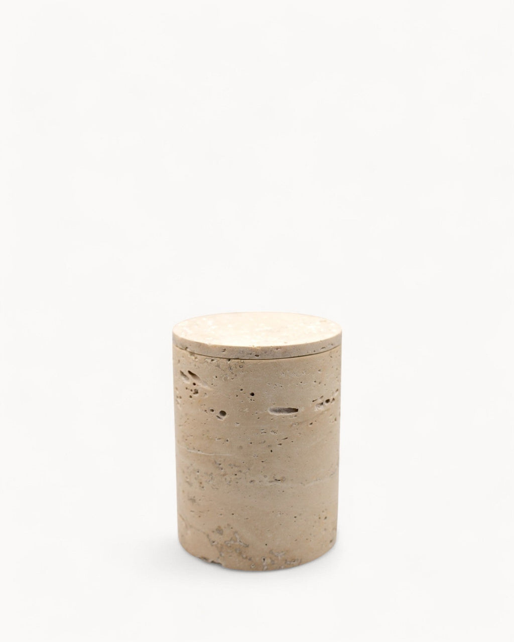 Travertin Marmeren Kaars – Beige Luxe Geurkaars 8x8x10 cm-Candles-DeWoonVallei