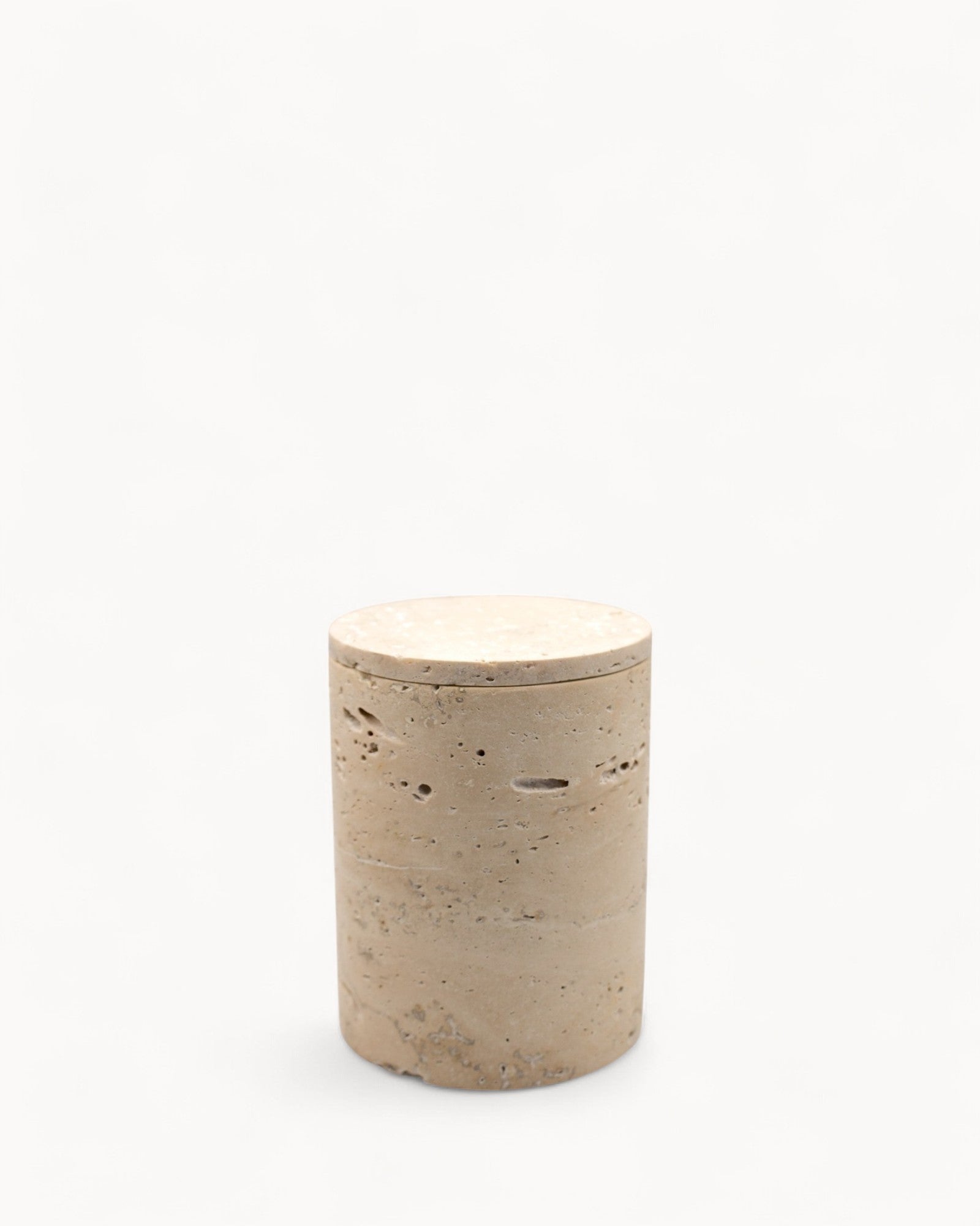 Travertin Marmeren Kaars – Beige Luxe Geurkaars 8x8x10 cm-Candles-DeWoonVallei