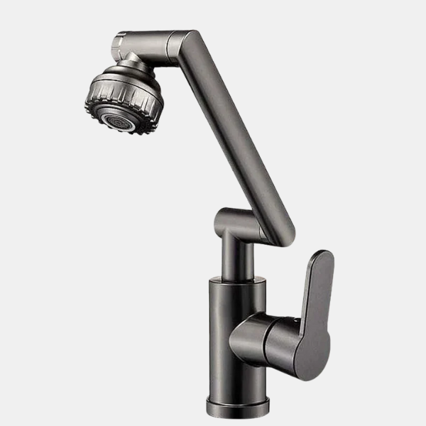 Universele Roterende Keukenkraan met Dubbele Stand en Flexibele Waterregeling-bathroom & sinks-DeWoonVallei-Grijs-DeWoonVallei