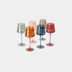 Handmade Rainbow Wine Glass Set of 6 – Luxury & Colorful Design