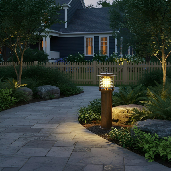 Cylindre extérieur Éclairage paysager LED en forme d'escalier Moderne Étanche Éclairage de jardin