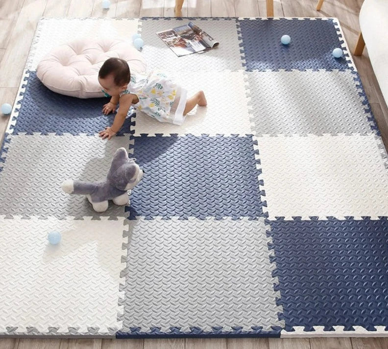 Veilige Speelmat voor Baby’s – Zachte Puzzelvloer voor Eerste Ontdekkingen-Home & Living-DeWoonVallei-12 stuks wit geel bruin-DeWoonVallei