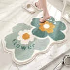 Velours Badmat met Bloemenpatroon Zacht Absorberend Antislip-Bath Mats & Rugs-DeWoonVallei-Klein (40x60 cm)-Fantasierijke Flora-DeWoonVallei