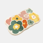 Velours Badmat met Bloemenpatroon Zacht Absorberend Antislip-Bath Mats & Rugs-DeWoonVallei-Klein (40x60 cm)-Vrolijke Bloem-DeWoonVallei