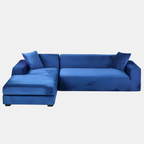 Velours Stretch Bankhoes Dikke Zachte Beschermende Comfort-Slipcovers-DeWoonVallei-1 Zit 90-140 cm-Blauw-DeWoonVallei