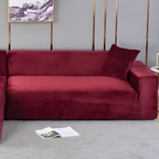 Velours Stretch Bankhoes Dikke Zachte Beschermende Comfort-Slipcovers-DeWoonVallei-1 Zit 90-140 cm-Bourgondië-DeWoonVallei