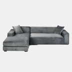 Velours Stretch Bankhoes Dikke Zachte Beschermende Comfort-Slipcovers-DeWoonVallei-1 Zit 90-140 cm-Donkergrijs-DeWoonVallei