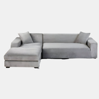 Velours Stretch Bankhoes Dikke Zachte Beschermende Comfort-Slipcovers-DeWoonVallei-1 Zit 90-140 cm-Lichtgrijs-DeWoonVallei