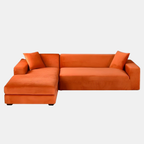 Velours Stretch Bankhoes Dikke Zachte Beschermende Comfort-Slipcovers-DeWoonVallei-1 Zit 90-140 cm-Oranje-DeWoonVallei
