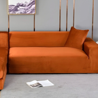 Velours Stretch Bankhoes Dikke Zachte Beschermende Comfort-Slipcovers-DeWoonVallei-1 Zit 90-140 cm-Roest-DeWoonVallei