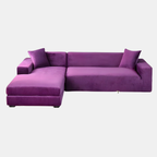 Velours Stretch Bankhoes Dikke Zachte Beschermende Comfort-Slipcovers-DeWoonVallei-1 Zit 90-140 cm-Violet-DeWoonVallei