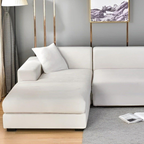 Velours Stretch Bankhoes Dikke Zachte Beschermende Comfort-Slipcovers-DeWoonVallei-1 Zit 90-140 cm-Wit-DeWoonVallei