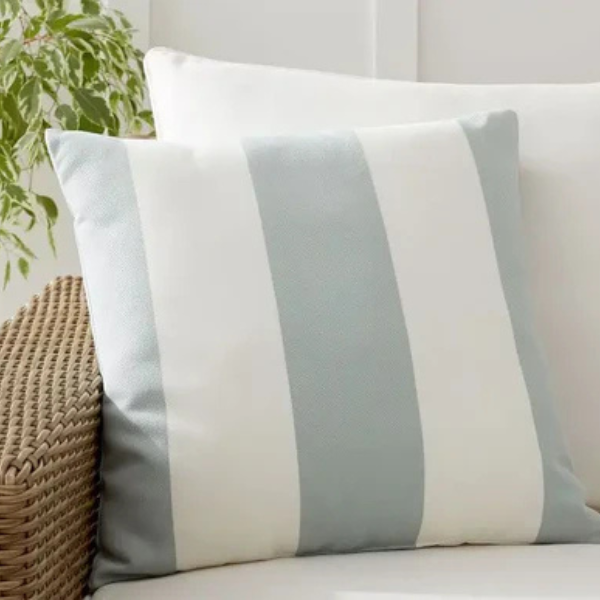 Velvet Brede Streep Outdoor Kussenhoes Zachte Luxe Comfort Ontwerp-Cushions-DeWoonVallei-DeWoonVallei