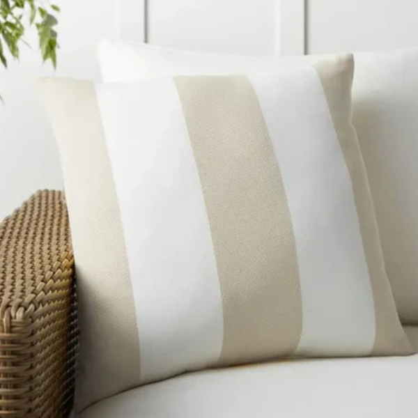 Velvet Brede Streep Outdoor Kussenhoes Zachte Luxe Comfort Ontwerp-Cushions-DeWoonVallei-DeWoonVallei