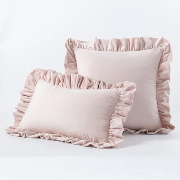 Velvet Ruffle Kussenhoes Zachte Textuur Stijlvol Comfort-Cushions-DeWoonVallei-DeWoonVallei