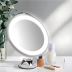 Verlichte Make-up Spiegel met 10x Vergroting – 360° Draaibaar, Daglicht LED & Sterke Zuignap-Home & Living-DeWoonVallei-DeWoonVallei