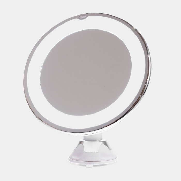 Verlichte Make-up Spiegel met 10x Vergroting – 360° Draaibaar, Daglicht LED & Sterke Zuignap-Home & Living-DeWoonVallei-DeWoonVallei