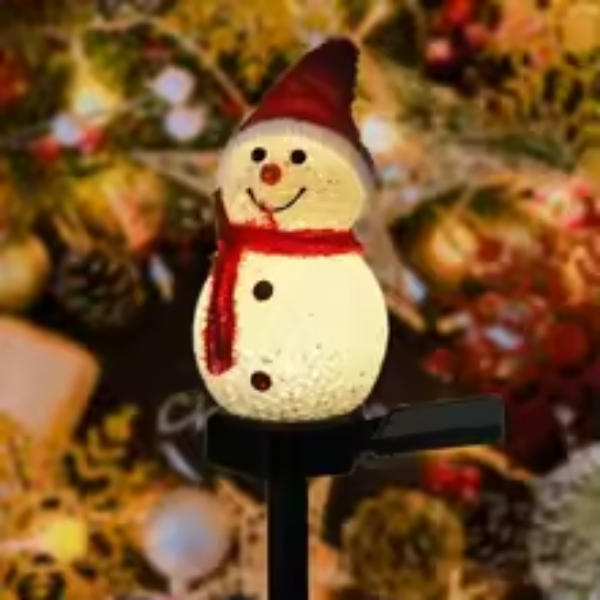 Verlichte Sneeuwpop Tuinprikker op Zonne-energie – Duurzame Buitenverlichting met Warme Kerstsfeer-DeWoonVallei-DeWoonVallei