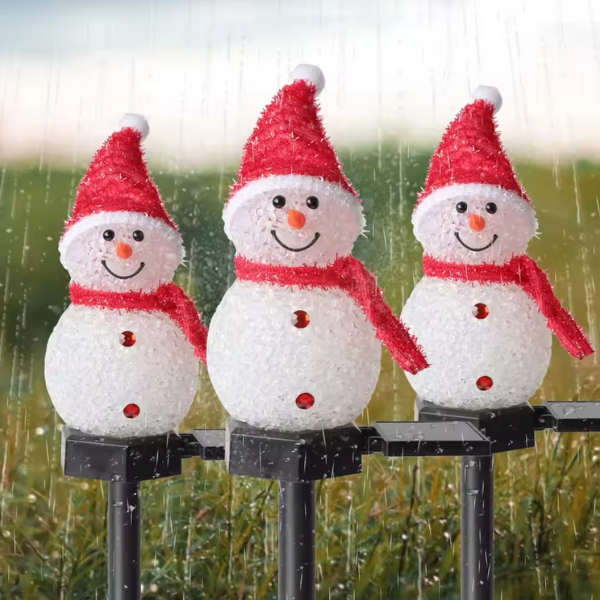 Verlichte Sneeuwpop Tuinprikker op Zonne-energie – Duurzame Buitenverlichting met Warme Kerstsfeer-DeWoonVallei-DeWoonVallei