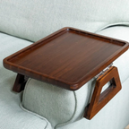 Verstelbare Bamboe Clip-On Armtafel voor Comfort en Gemak op de Bank-Sofa Accessories-DeWoonVallei-Walnoot Charme-DeWoonVallei