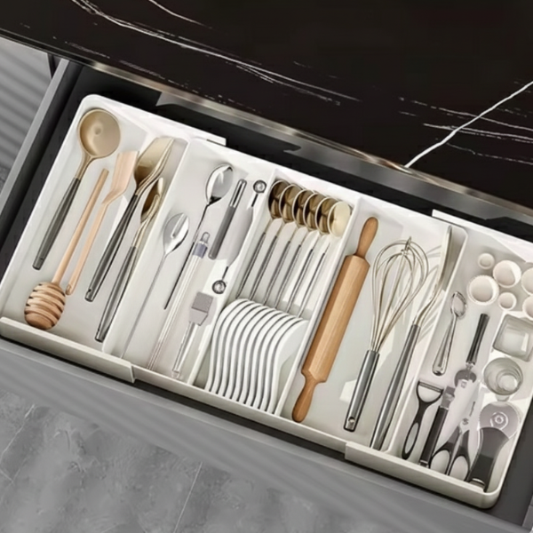 Verstelbare Lade Organizer Uitschuifbaar Systeem voor Moeiteloze Opbergruimte-Storage Organization-DeWoonVallei-DeWoonVallei