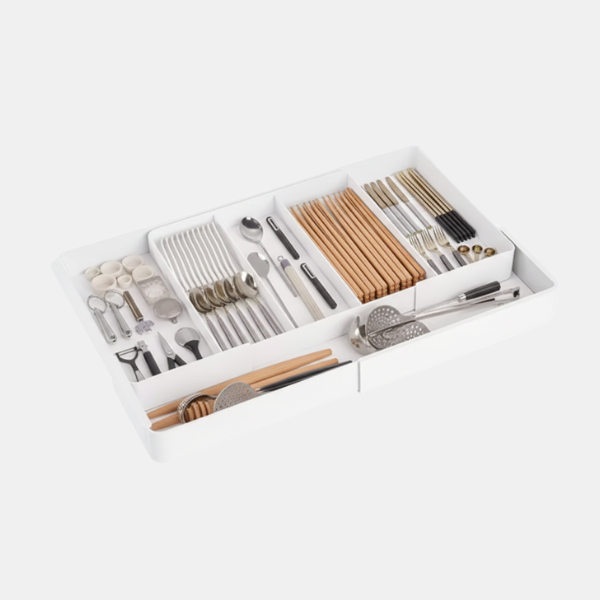 Verstelbare Lade Organizer Uitschuifbaar Systeem voor Moeiteloze Opbergruimte-Storage Organization-DeWoonVallei-Links + Rechts Uitschuifbaar-DeWoonVallei