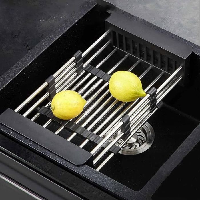 Verstelbare Multifunctionele Afwasrek voor Eenvoudige Keukenorganisatie-Multifunctioneel afdruiprek - Moeiteloos drogen en organiseren-DeWoonVallei-Grijs-DeWoonVallei