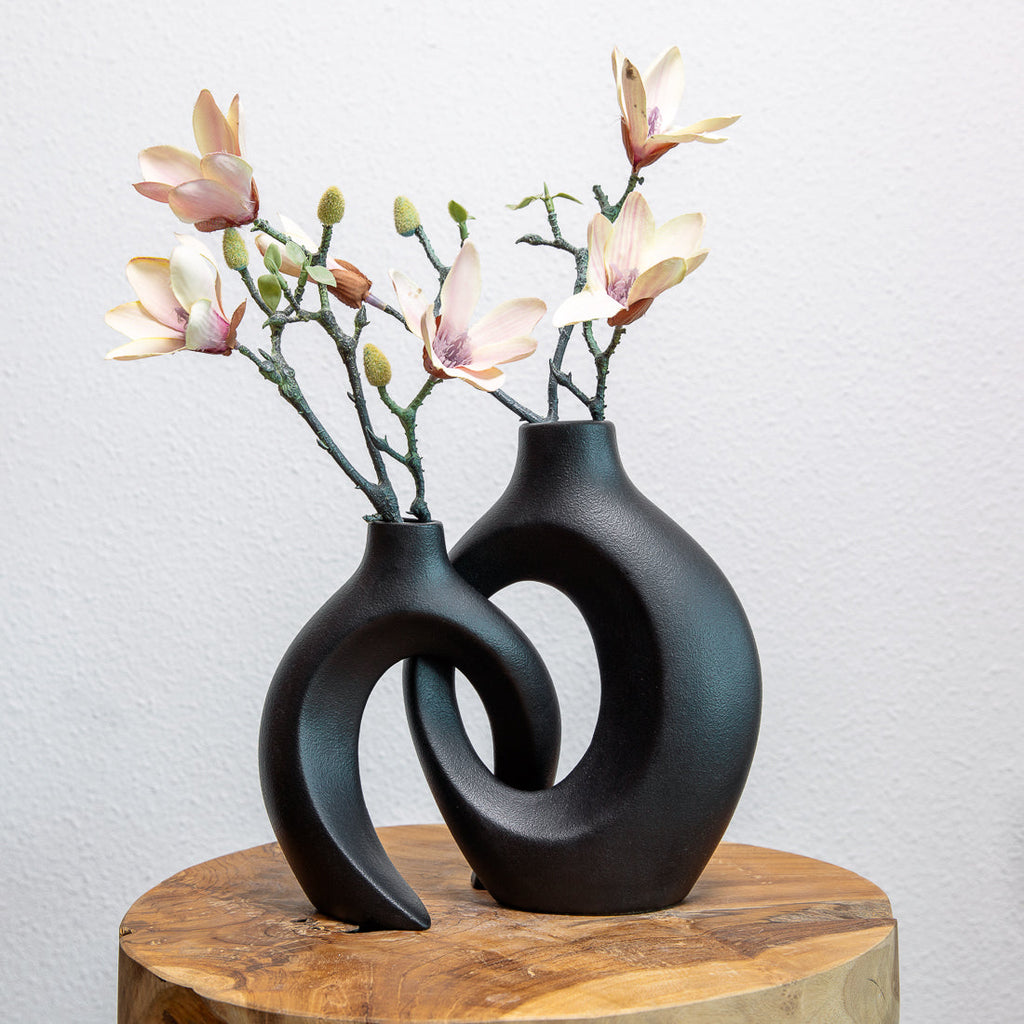 Verweven Keramische Bloemenvaas met Sculpturaal Ontwerp voor Artistiek en Elegant Woondecor-DeWoonVallei-DeWoonVallei