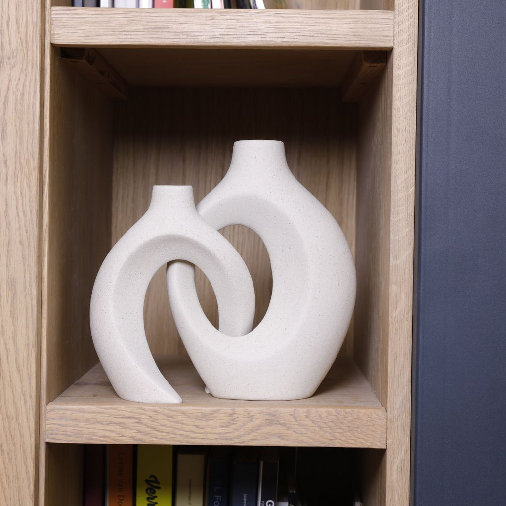 Verweven Keramische Bloemenvaas met Sculpturaal Ontwerp voor Artistiek en Elegant Woondecor-DeWoonVallei-DeWoonVallei