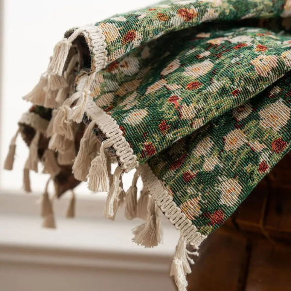 Vintage Bloemen Kwastgordijn Boho-Geïnspireerde Stijl voor een Rustig en Elegant Interieur-Curtains-DeWoonVallei-DeWoonVallei