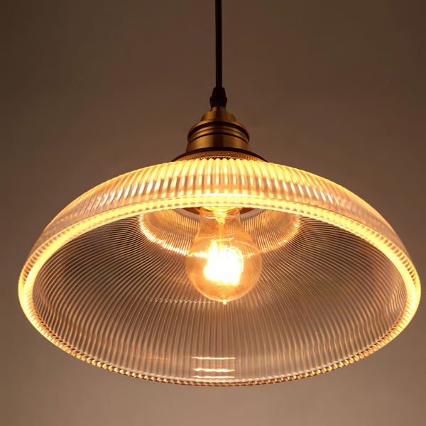 Vintage Gestreepte Glazen Hanglamp Ronde Vorm Warm Licht voor Elegante Interieurs-Hanging Lamp-DeWoonVallei-DeWoonVallei