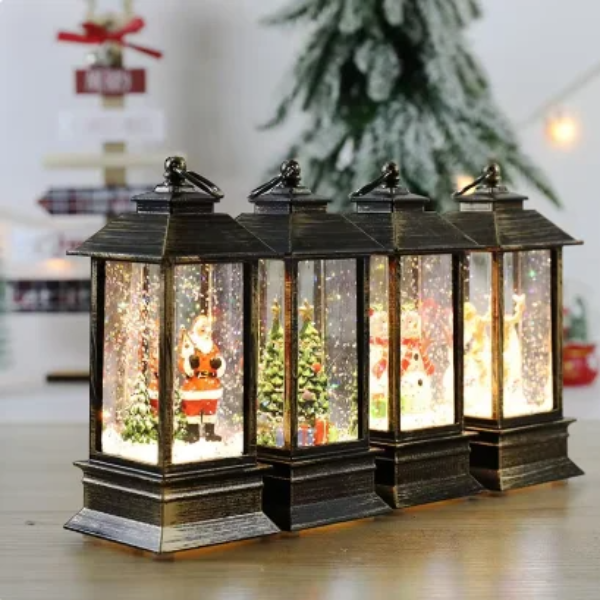Vintage Kerstlantaarn met Warm LED-licht – Sfeervolle Feestdecoratie met Timerfunctie en Dubbele Voeding voor een Gezellige Kerstsfeer-DeWoonVallei-DeWoonVallei
